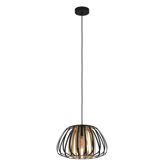 Hänglampa Encinitos, svart/mässing, Ø 37,5 cm