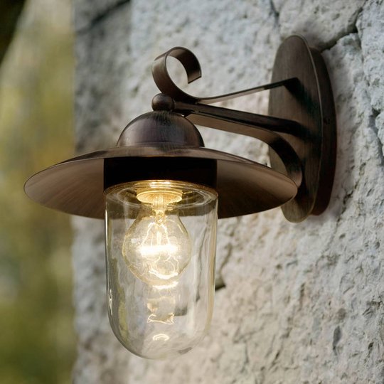 Utomhusvägglampa MILTON I, antikbrun