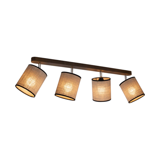 Takspotlight Tubo, tall, beige, 4 lampor