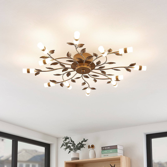 Lindby Bentas LED-taklampa av metall, brons