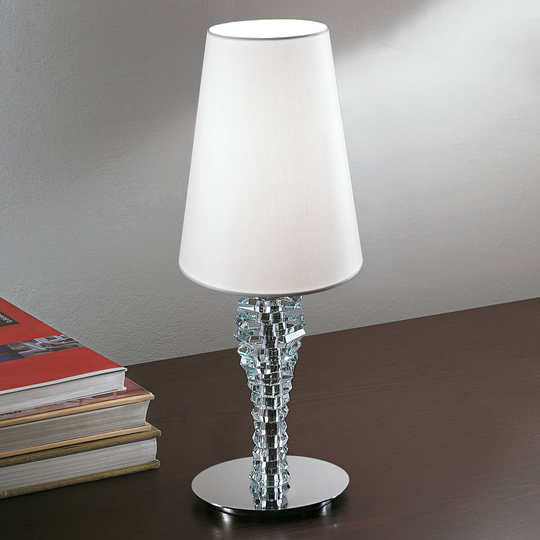 Liten bordslampa Crystal, vit