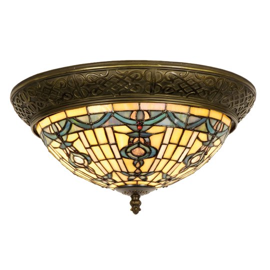 Rund taklampa Kimberly i Tiffanystil, 38 cm