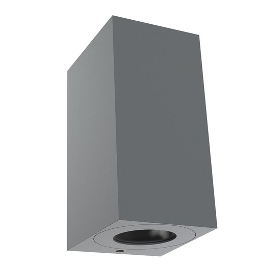 Utomhusvägglampa Canto Maxi Kubi 2, 17 cm, grå