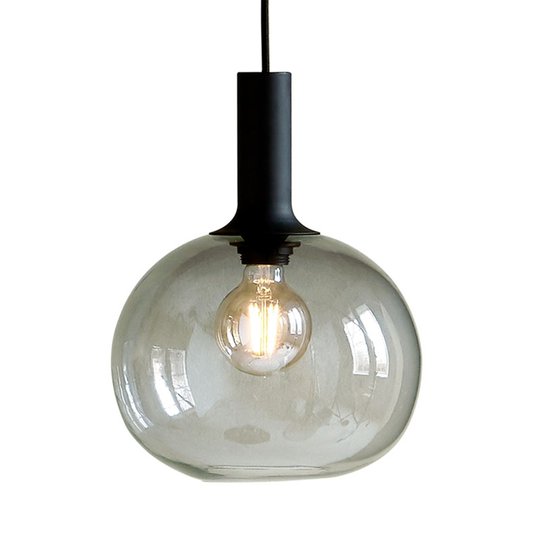 Hänglampa Alton med glasskärm rökgrå Ø 25 cm