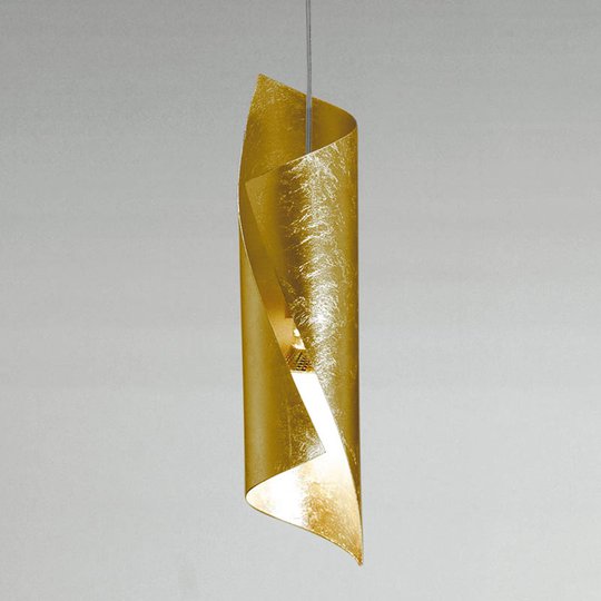 Knikerboker Hué LED-hänglampa 8x37 cm bladguld