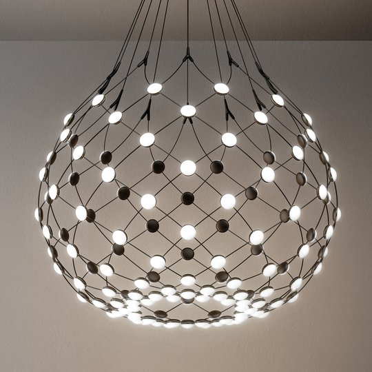 Luceplan Mesh hänglampa Ø 80cm Wireless 2m