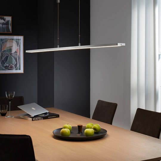 LED-hänglampa Metz med knapp, 160 cm, aluminium