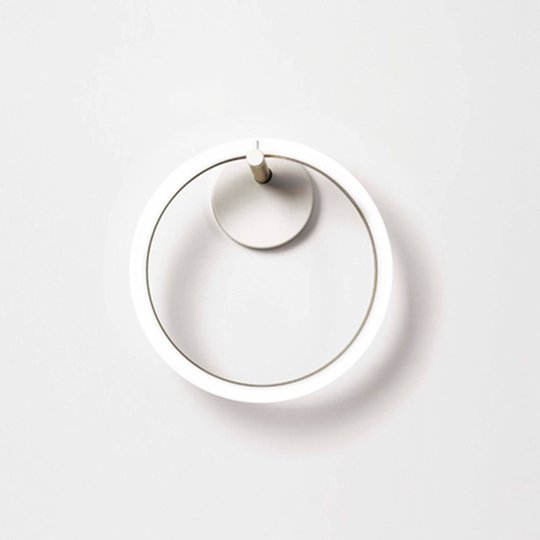 LED-vägglampa Ulaop, en ring, vit