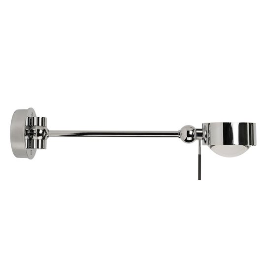 LED-läslampa Puk Hotel, 38 cm, krom matt