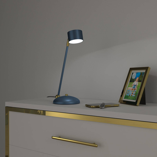 Bordslampa Arena i blå-guld