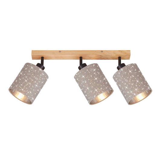 Takspotlight Stofa med stjärndekor, 3 lampor