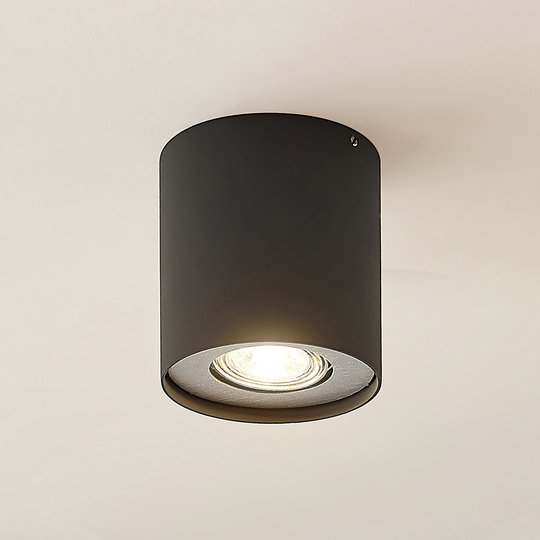 Lindby Laron GU10-downlight, rund, grå