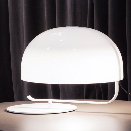 Oluce Zanuso - retrobordslampa i vitt