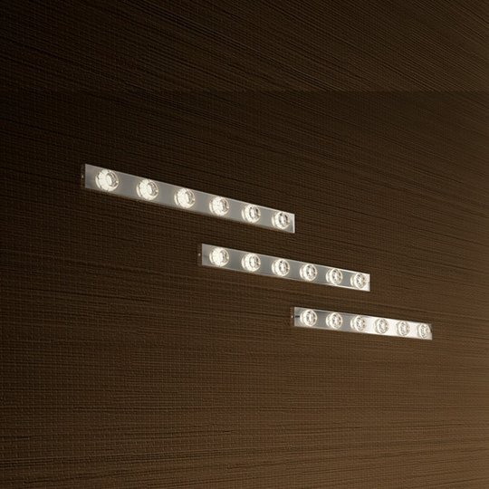 Dekorativ LED-vägglampa Puns krom 6-lågig