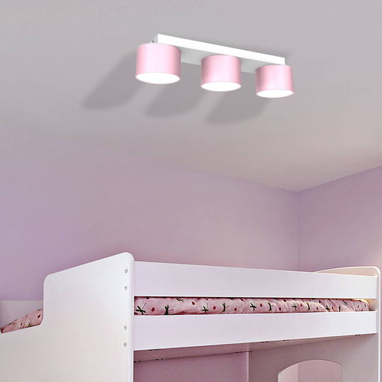 Taklampa Cloudy balk 3 lampor rosa