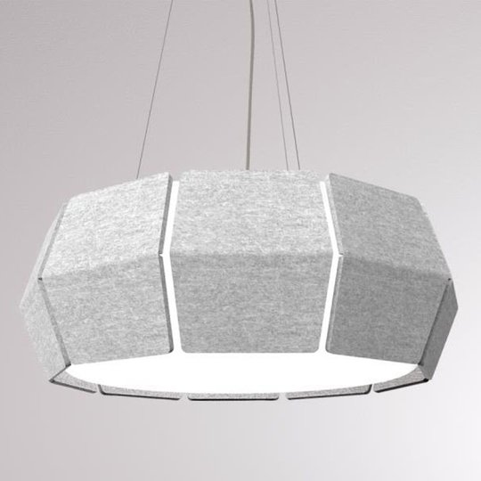 LOUM Decafelt LED-pendellampa akustik grå Ø 54 cm