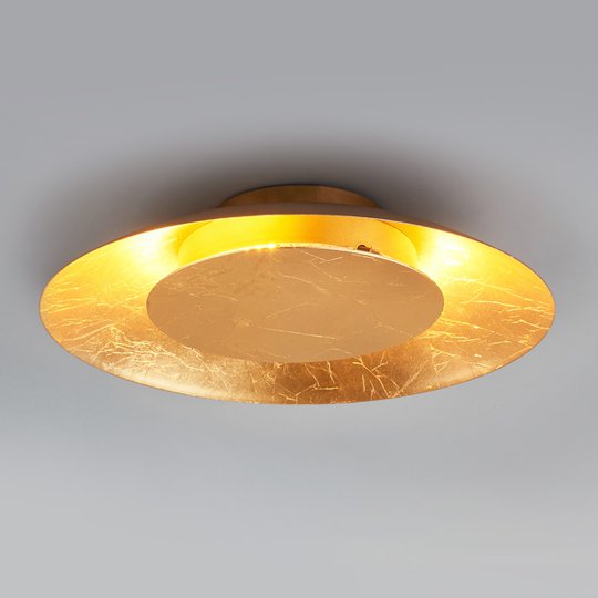 LED-taklampa Keti, guldlook, Ø 34,5 cm
