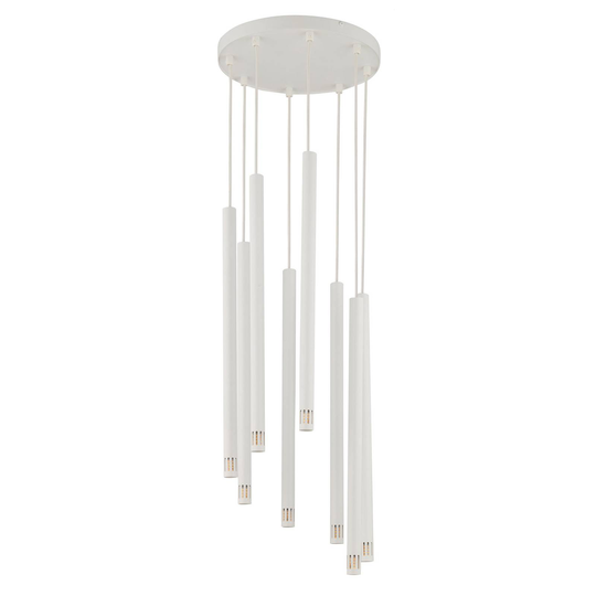 Hänglampa Sopel laser, 8 lampor, vit