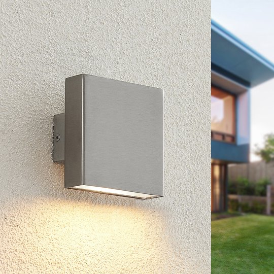 Arcchio Ploski vägglampa 1 lampa 10 cm stål