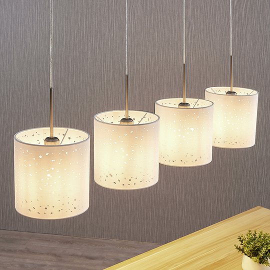 Pendellampa Umma, håldesign, 4 lampor, vit