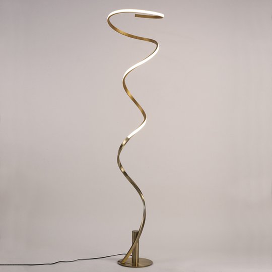 LED-golvlampa Helix, antik satinerad