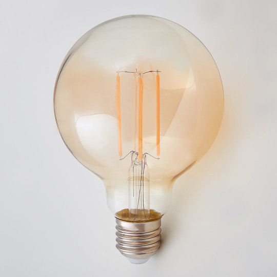 E27 LED-glob filament 6W, 500 lm, 2 200 K bärnsten