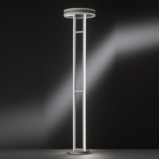 LED-golvlampa Kemi, med fjärrkontroll, rund