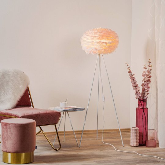 UMAGE Eos medium golvlampa rosa tripod vit