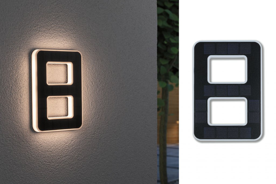 Solar Husnummer 8 IP44 (Svart)