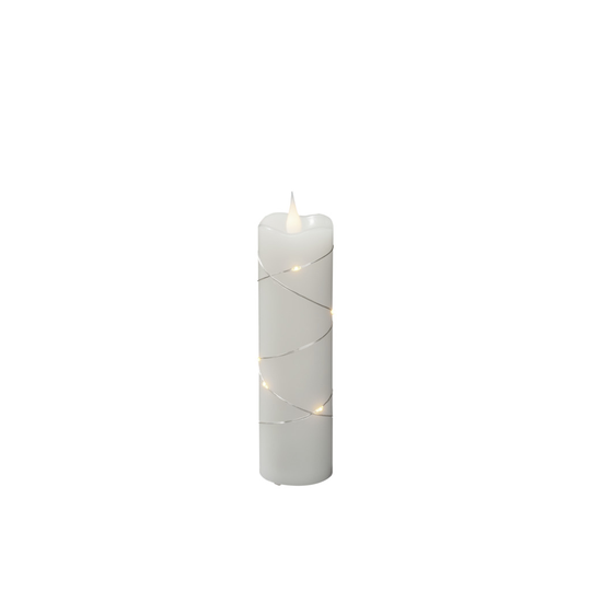 Vaxljus 5x17,8 cm LED vit (Vit)