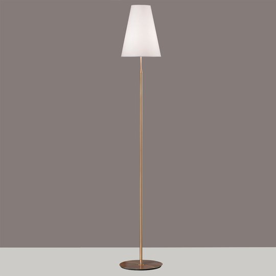Golvlampa Clemo med guldfärgat stativ