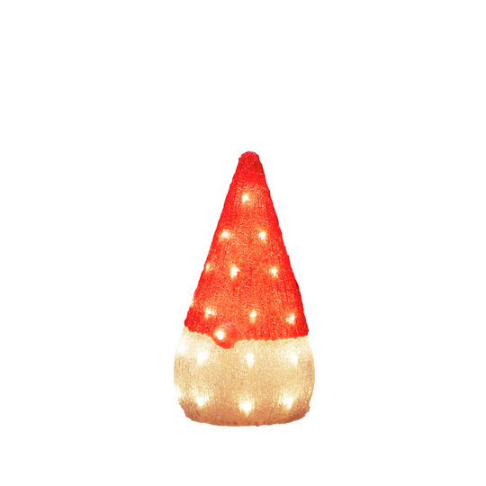 Tomte akryl 37cm 32 Led (Klar/Röd)
