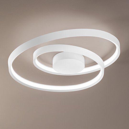 LED-taklampa Ritmo, Ø 80 cm, vit