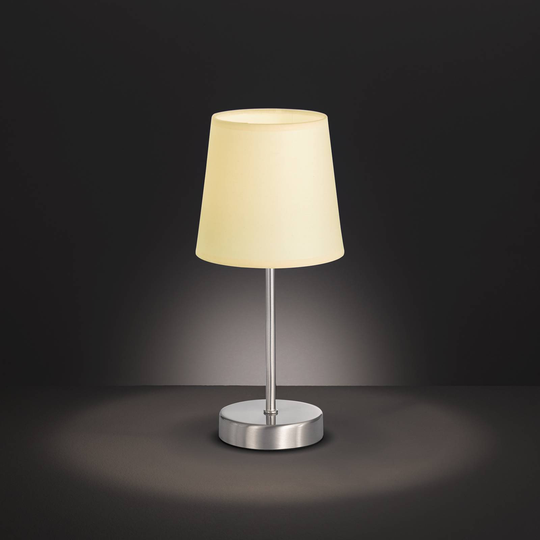 Bordslampa Cesena med beige textilskärm