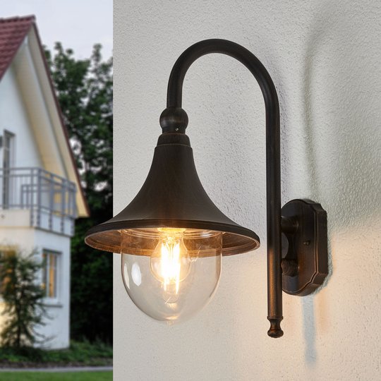 Utomhusvägglampa Daphne, antiksvart