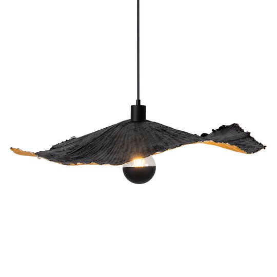Hänglampa Crazy Paper, svart-guld, Ø 56 cm