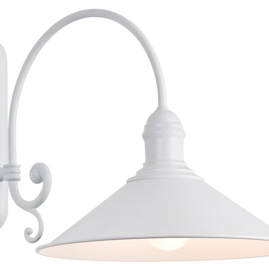 Vägglampa Elmo, vitlackerad