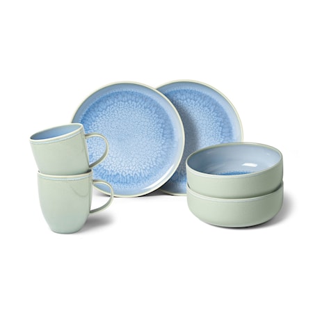 Crafted Blueberry Frukostset 6 delar Turkos