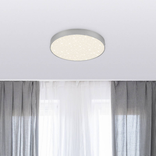 LED-taklampa Flame Star, Ø 21,2 cm, silver