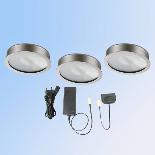 3dels-set Cubic 68 varmvit LED-inbyggnadsspot