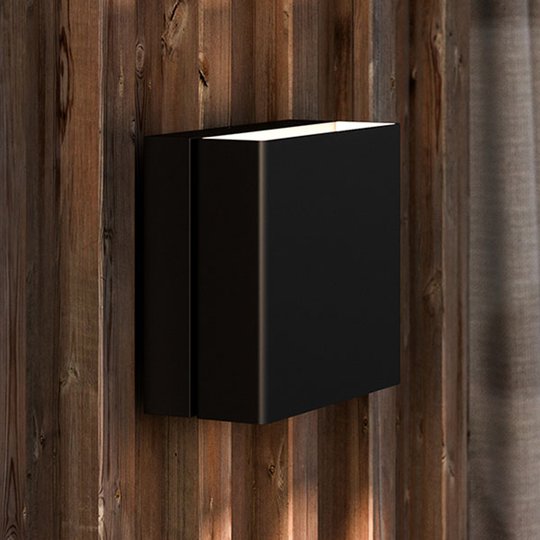 LED-utomhusvägglampa Turn, dimbar, svart