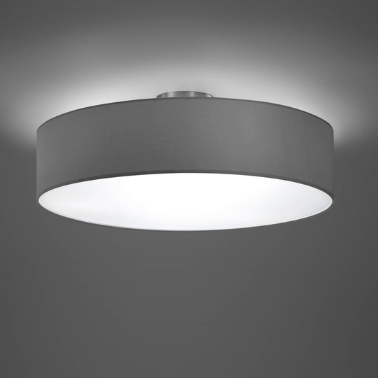 Taklampa Hotel, matt nickel/grå, Ø 50 cm