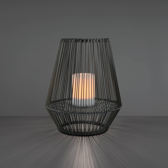 LED-bordslampa med solcell Mineros, grå, 30,5 cm