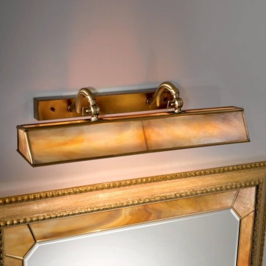 Klassisk bordslampa Galleria, ambra/mässing