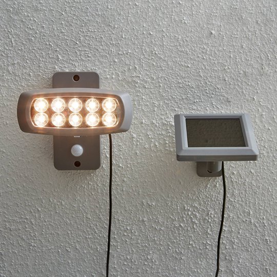 Solar-LED-spotlight Powerspot med sensor, grå
