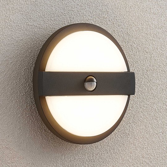 Lucande Gylfi LED-vägglampa rund med sensor