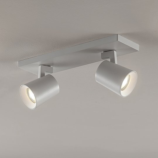 Takspotlight Iavo, justerbar, vit, 2 lampor