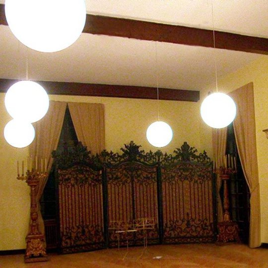 Utsökt taklampa Snowball, vit, 60 cm
