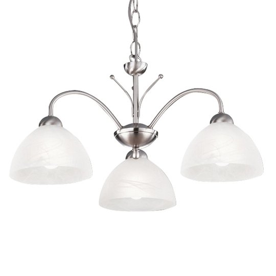 Välformad taklampa MILANESE 3 ljuskällor, silver