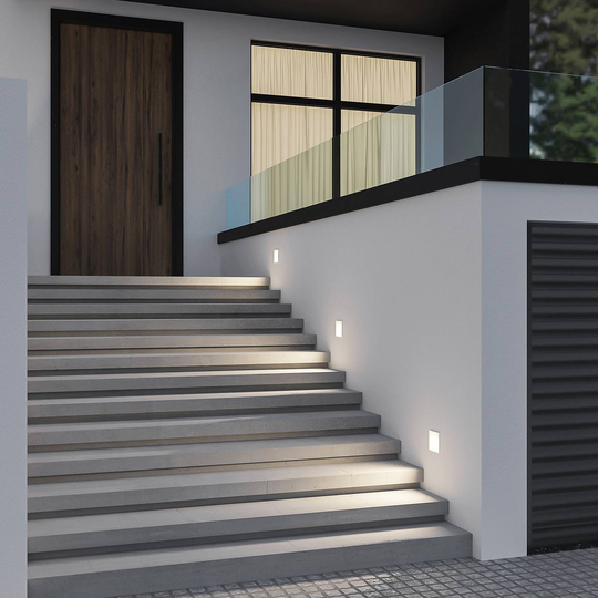 Arcchio Yariki LED-vägginbyggnadslampa, vit